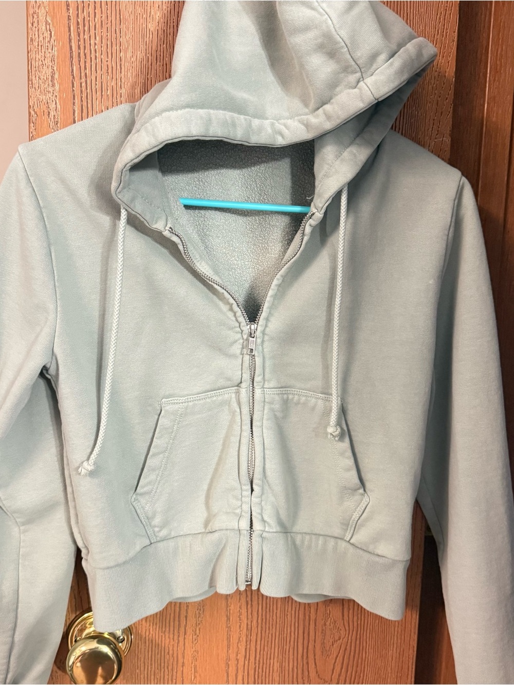 Brandy Melville Jade Green Cropped Hoodie XS/Small New Condition Never Worn